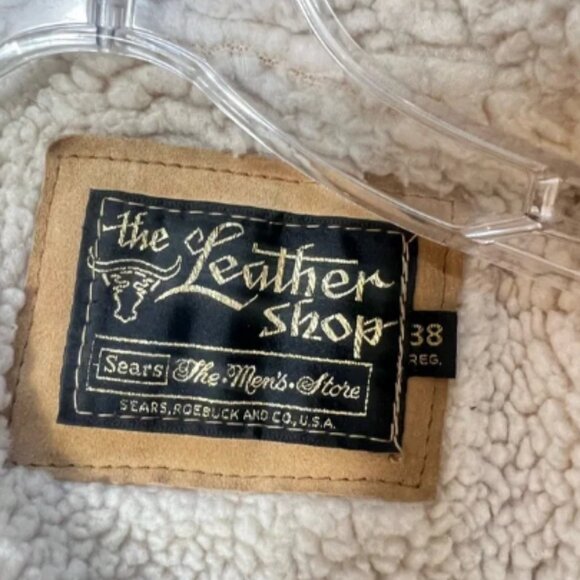 VNTG The Leather Shop 70s Suede Leather Sherpa Lined Range Coat Jacket Western M - Picture 11 of 15